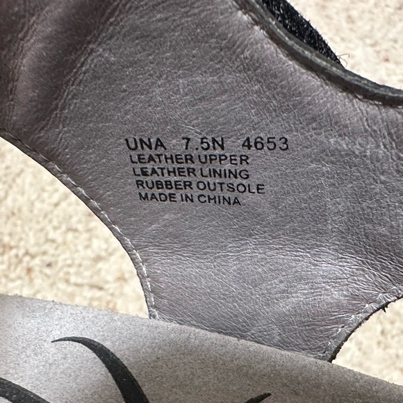 ABEO Una black leather sandals size 7.5 - Picture 10 of 11